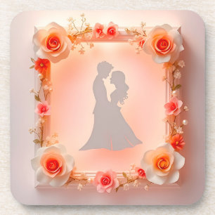 Posavasos Silueta Romántica de una Pareja