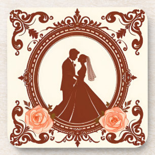 Posavasos Silueta Romántica de una Pareja