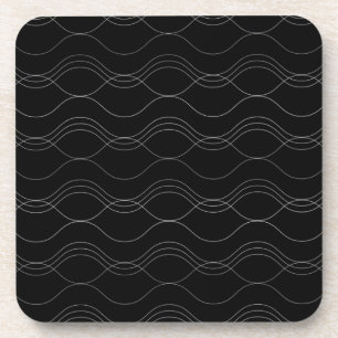 Posavasos Silver, elegant, cool, modern, simple wavy pattern