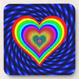 Posavasos Símbolo de amor arcoiris el día de San Valentín-25