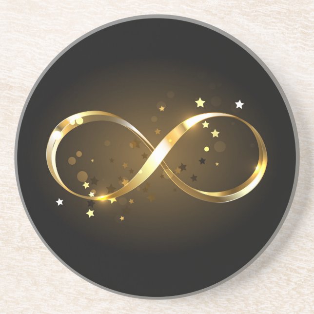 Posavasos Símbolo de infinito dorado (Frente)
