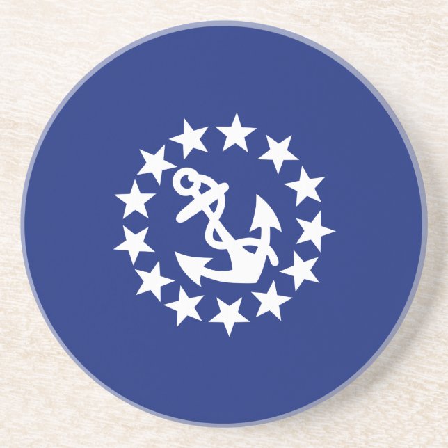 Posavasos Símbolo de las estrellas del ancla de yate sobre a (Frente)