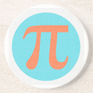 Posavasos Símbolo de Math geek Pi, naranja y montaña rusa 