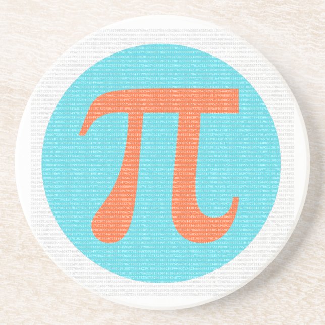 Posavasos Símbolo de Math geek Pi, naranja y montaña rusa az (Frente)
