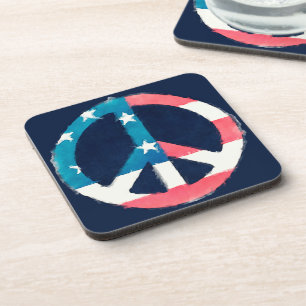 Posavasos Símbolo de paz americano desgastado