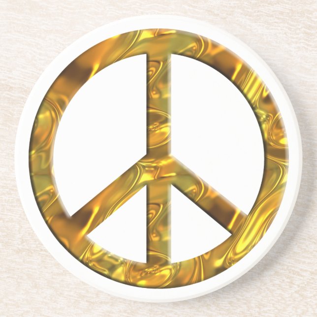 Posavasos símbolo de PAZ - ORO (Frente)