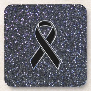 Posavasos Símbolo de sensibilización sobre la cinta negra