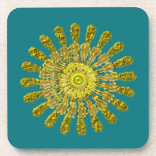 Posavasos Símbolo de sol dorado decorativo