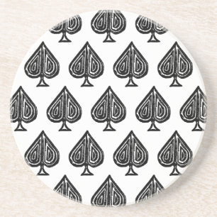 Posavasos Símbolo de tarjeta de reproducción negra Spades Sh
