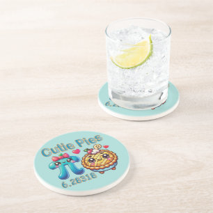 Posavasos Símbolo divertido "Cutie Pies" Cute Pi y Pie Pun