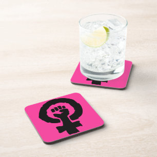 Posavasos Símbolo Femenino Universal Solidaridad mano Rosa F