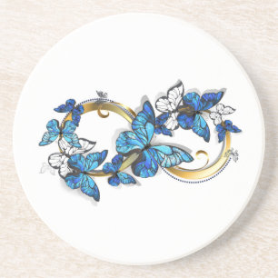 Posavasos Símbolo infinito de mariposas Morpho azules