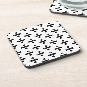 Posavasos Símbolo matemático "Dividir" blanco y negro corte 