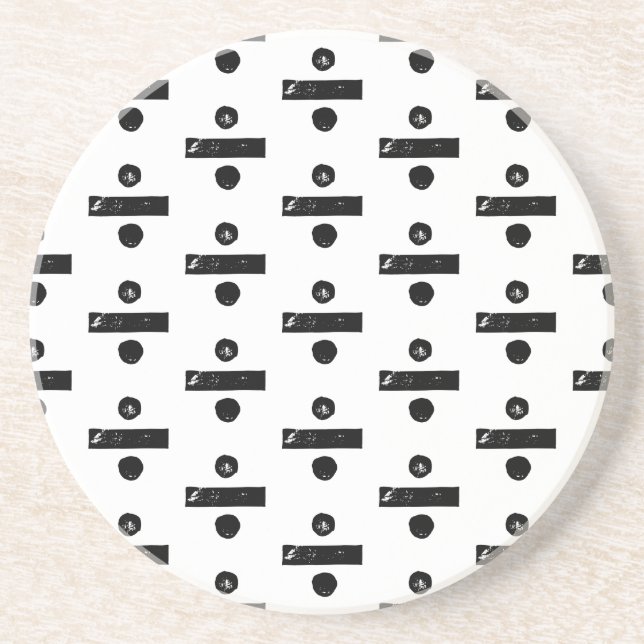 Posavasos Símbolo matemático "Dividir" blanco y negro corte  (Frente)