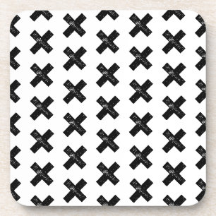 Posavasos Símbolo matemático "Multiplicar" blanco y negro co