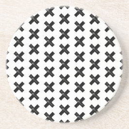 Posavasos Símbolo matemático "Multiplicar" blanco y negro co