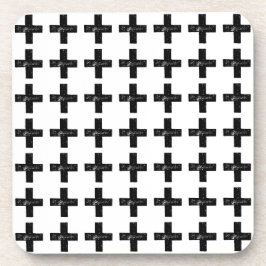 Posavasos Símbolo matemático "Plus" blanco y negro corte de