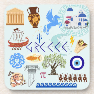 Posavasos Símbolos de Grecia Amantes de Viajes