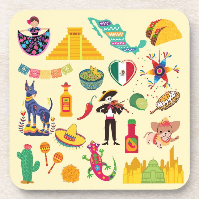 Posavasos Símbolos de México (Frente)