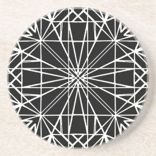 Posavasos Simetría geométrica en blanco y negro