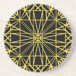 Posavasos Simetría Geométrica Negra y Amarilla