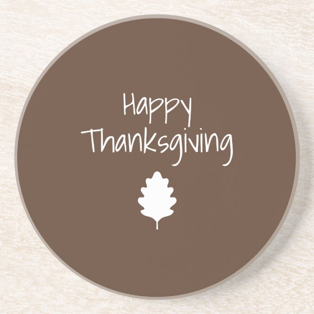 Posavasos Simple Autumn Leaf Modern Family Thanksgiving (Frente)