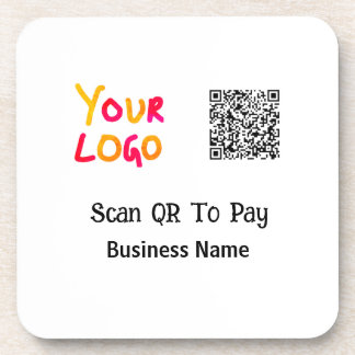 Posavasos Simple código qr minimalista para pagar nombre de 