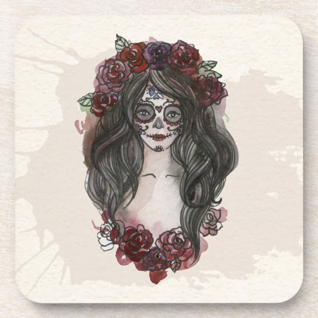 Posavasos Simple Día de los Muertos dibujado a mano | Posava (Frente)