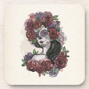 Posavasos Simple Día de los Muertos dibujado a mano   Posava