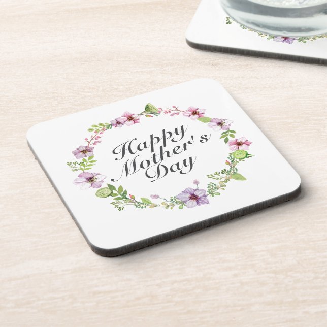 Posavasos Simple feliz día de la madre, escayola de flores (Lado Izquierdo)