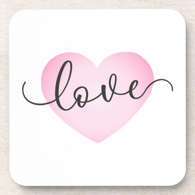 Posavasos Simple Love Calligraphy Valentine | Montaña (Frente)