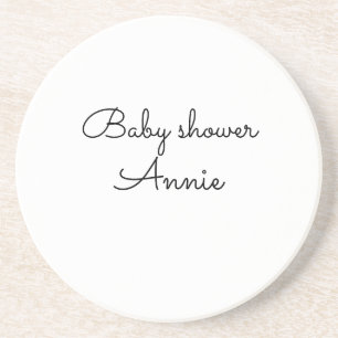 Posavasos simple minimal agrega tu nombre texto baby shower