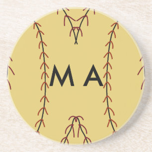 Posavasos Simple monograma añade tu letra de nombre hombre m