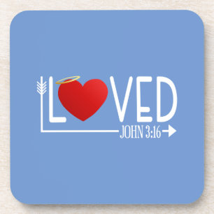 Posavasos Simple Versículo Bíblico de Amor para San Valentín