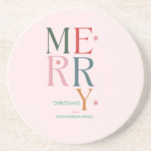 Posavasos Simplemente Navidades Coloridas Rosa