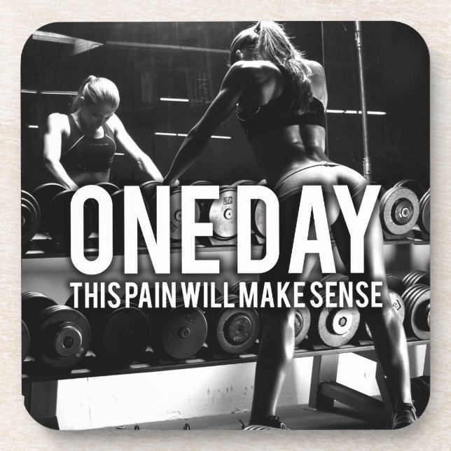 Posavasos Sin dolor ni ganancia - Motivación del entrenamien (Frente)