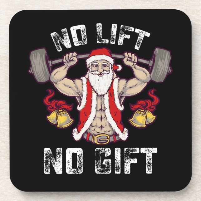 Posavasos Sin elevador sin regalo Santa Gym Fitness Christma (Frente)