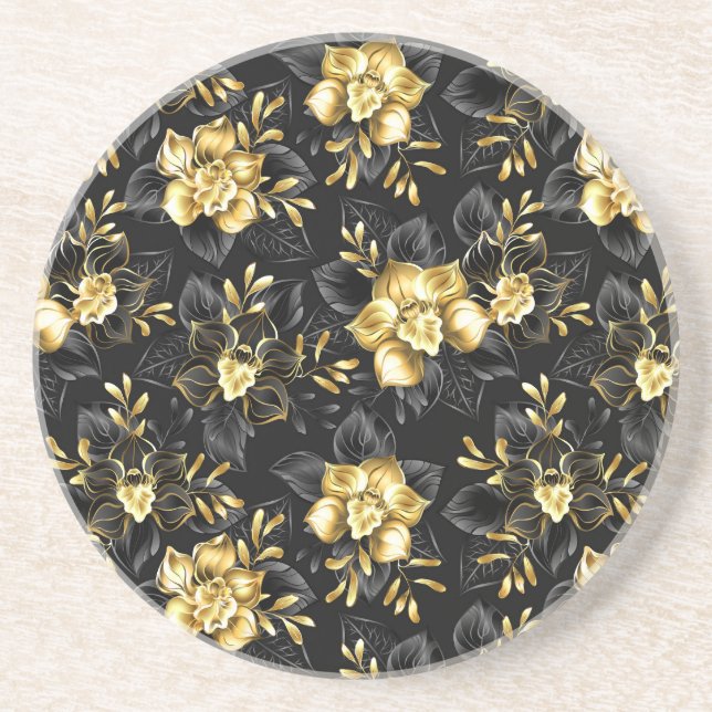 Posavasos Sin inconvenientes con las orquídeas de joyas (Frente)