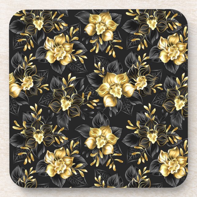 Posavasos Sin inconvenientes con las orquídeas de joyas (Frente)