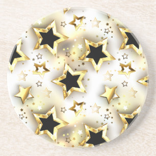 Posavasos Sin inconvenientes de luz con estrellas de oro