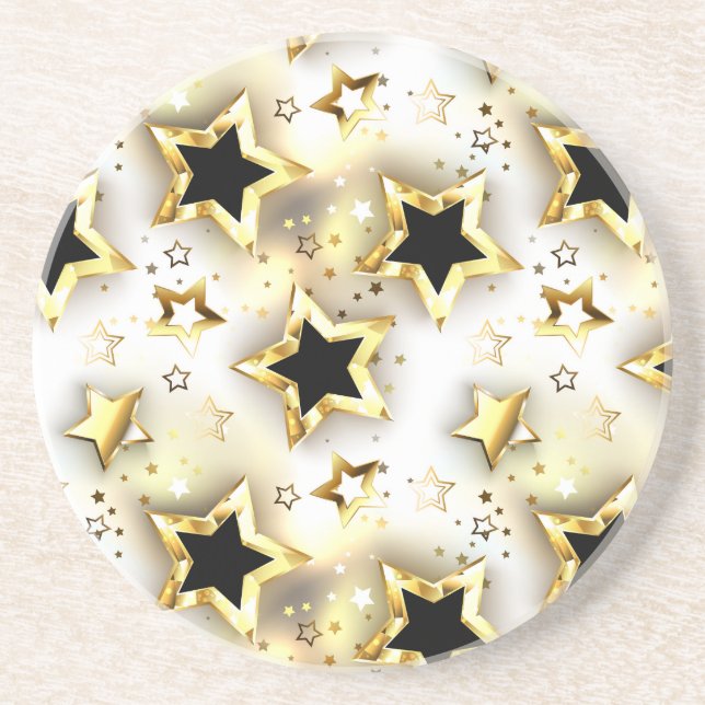 Posavasos Sin inconvenientes de luz con estrellas de oro (Frente)