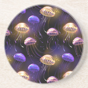 Posavasos Sin soldadura con medusas brillantes