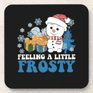 Posavasos Sintiendo un poco helado muñeco de nieve Navidad