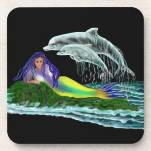 Posavasos Sirena con delfines