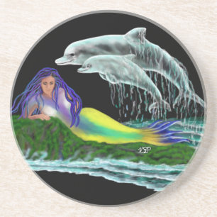 Posavasos Sirena con delfines