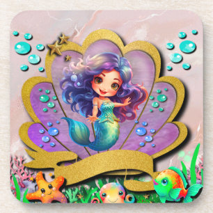 Posavasos Sirena, Concha de Mar, Amigos Animales Marinos, Ar