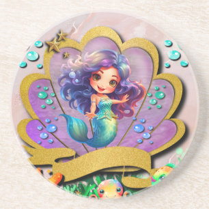 Posavasos Sirena, Concha de Mar, Amigos Animales Marinos, Ar