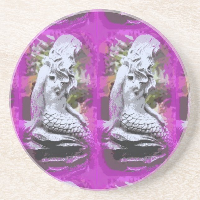 Posavasos sirenas gemelas bebeben alcaparras (Frente)