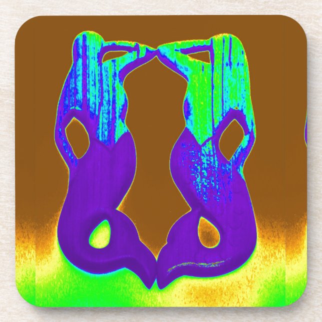 Posavasos sirenas moradas gemelas (Frente)