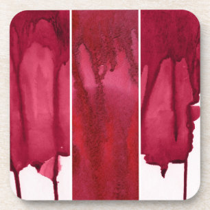 Posavasos Sistema del extracto rojo de la acuarela pintado a